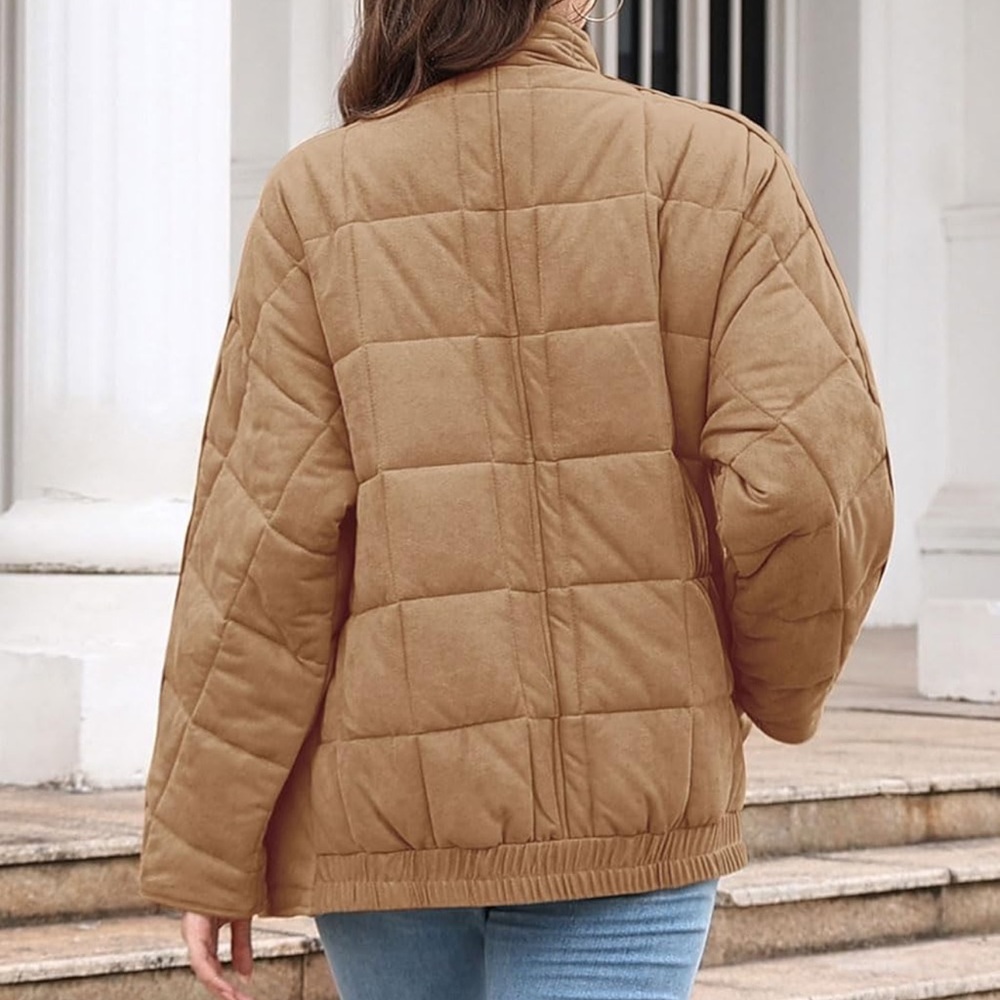 Women's Tan Quilted Jacket - Picture 4 of 8